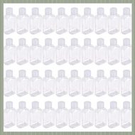( S U Z B )40 PCS 2 Oz 60 Ml Clear Refillable Flip Top PET Plastic  Container