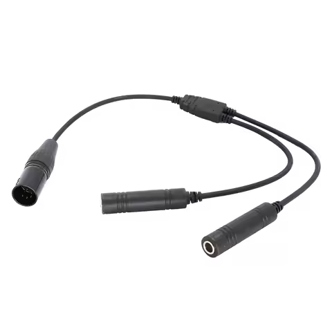 GA Dual Plugs To Airbus 5 Pin XLR Adapter Universal Aviation Headset Connector for Aviation Communic