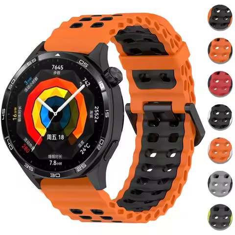 22mm Silicone Strap For Huawei GT 6 Pro GT6 GT5 GT5Pro GT4 GT3 2 46mm Breathable Sports Band For Hua