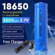 🌈Bateri 3000 100% asli 3000mah Doublepow3.7v18650 kapasiti besar lampu suluh bateri litium boleh dic