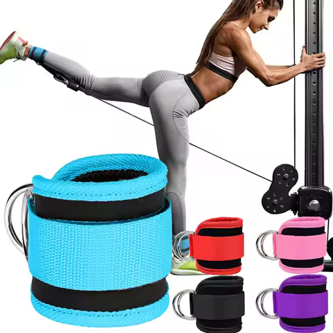 1Pcs Ankle Straps Leg Strength Workouts Pulley Adjustable D-Ring Support Cuffs Sports Exercises Fitn