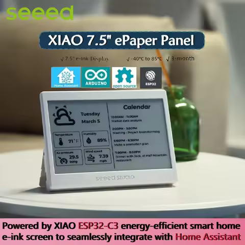 SeeedXIAO 7.5" ePaper Panel epaper screen e-Ink display 800×480 3.7V 2000mAh ESP32 Home Assistant re