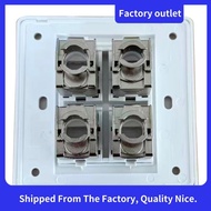 4 Sockets CAT6A RJ45 Faceplate LAN Network Outlet Jack Shielded Ethernet Wall Panel Board 86x86mm Ne