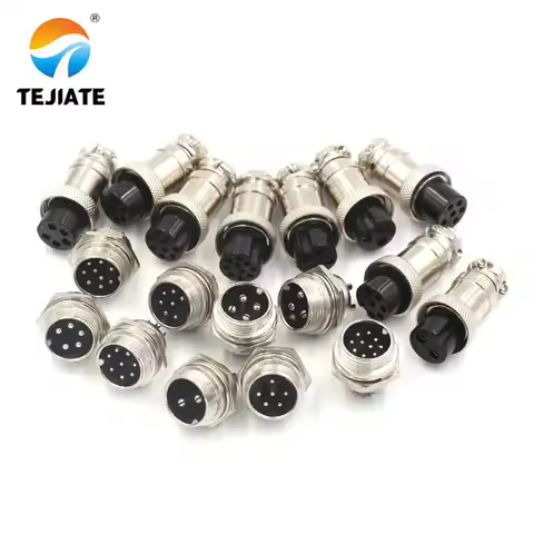 1 set of aviation plug GX16-2P/3P/4P/5P/6P/7P/8P/9P core 16mm socket aviation plug + socket