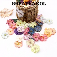 GREATESKOL 50PCS Artificial Daisy Flower Head Scrapbooking 4.5CM Wedding Favor Home Decor