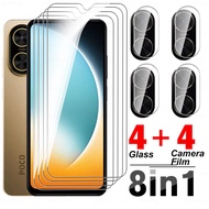 8in1 Clear Front Tempered Glass For Xiaomi Poco C71 Screen Protector Camera Lens Film PocoC71 Little