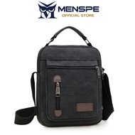 MENSPE Men's Canvas Retro Shoulder Bag College Student Fashion Commuter Leisure Messenger Bag