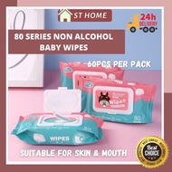 80 Series Kain Lap Bayi Non Alcohol Baby Wipes Wet Tissue antibaterial Alcohol Free Fragrance Free