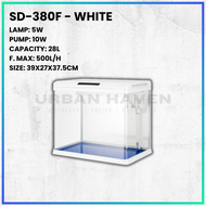 URBAN HAVEN | SOBO MODERN MINI AQUARIUM SET – COMPLETE FISH TANK STARTER KIT WITH LED LIGHTS & FILTR