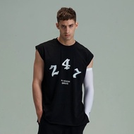 High-quality Sports vest fitness training 247 printed black sleeveless T-shirt Premium Cotton basket