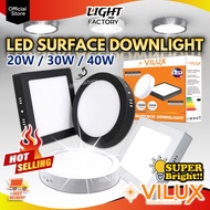 【Upgraded】 20W 30W 40W LED Surface Downlight Round/Square LED Panel Downlight Black/White Lampu Sili
