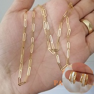 Hikaw 18k Saudi Gold Pawnable Necklace Womens Paper Clip Jewelry Luxury Womens Valentines Day