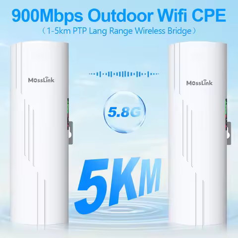 Mosslink Outdoor WiFi Bridge 5KM Long Rang Network Monitoring CPE Point to Point WIFI Signal Extende