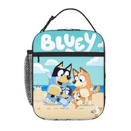 Bluey Large Portable Lunch Box Reusable Insulated Lunch Bag，Removable shoulder strap