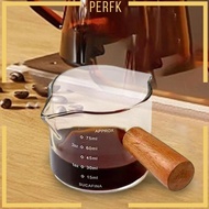 [Perfk] Espresso Measuring Glass Jug Cup Measuring Pitcher Accurate Scale