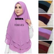 borong 10/20pcs tudung labuh KHIMAR NAFiSA HEAVY CHIFFON 3layer