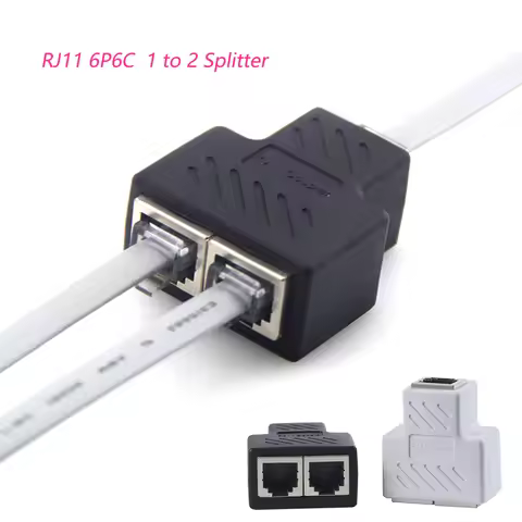 1 To 2 Network RJ11 Cable Port Telephone Cable Splitter 6P6C 6P4C 6P2C Female To Female PCB Connecti
