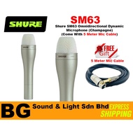 [SHIP OUT EVERYDAY]Shure SM63 Omnidirectional Dynamic Vocal Microphone (SM-63 / SM 63)*FREE 5M MIC C