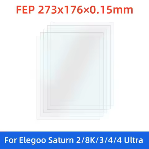 5PCS FEP Release Film 273x176x0.15mm Thickness for Saturn 2/8K Saturn 3/Ultra/4/4 Ultra LCD Resin 3D