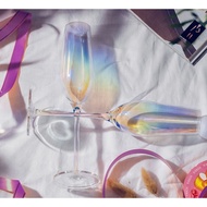 Iridescent / Rainbow Wine Champagne Glass | Local Seller