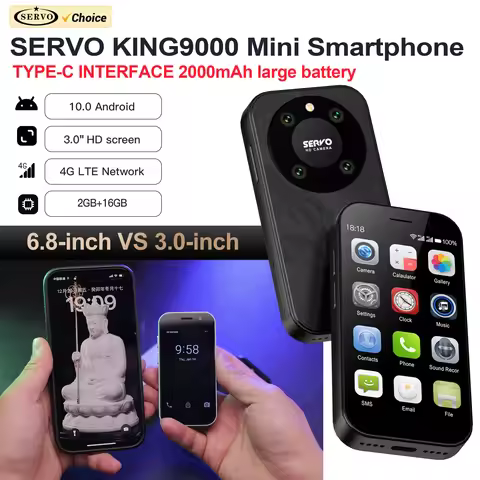 SERVO KING9000 4G Mini Smartphone 2GB+16GB Android10.0 System Dual SIM Standby Wifi GPS 3.0Inch Smal