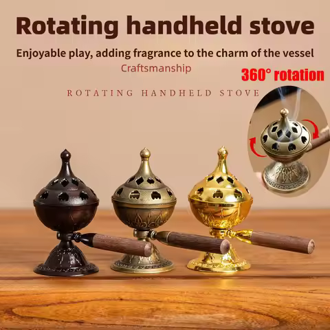 Creative rotatehandheld furnace retro aromatherapy furnace xiangyun incense burner plate incense bur