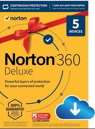 1年5機 清貨 Norton 360 Deluxe 諾頓 360 進階版 antivirus 防毒 防火牆 1年5機
