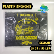 Kantong Plastik Kresek Besar Delman Ekonomis Uk. 35 Hitam isi 50 lembar Plastik Warung Toko Kualitas