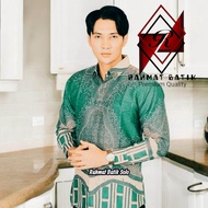 HIJAU SAGE Kemeja Batik Pria Slimfit Full Furing