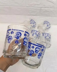 1 Lusin Gelas Kopi Beling Motif DORAEMON/Gelas Kopi Kaca Gagang Karakter