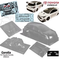 1/10 PC RC Corolla 1/10 Toyota Corolla Shell Body 200mm Width 258mm Wheelbase Lampshade Tail Wing Re