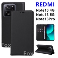 Case XIAOMI เคสฝาพับ ตั้งได้ Redmi Note13 4G/Note13 5G/Note13Pro/Note12 5G/Note12Pro/Redmi12/Redmi12C/Redmi13C เคส ใส่นามบัตรได้ ฝาพับหนัง แม่เหล็ก Xundu