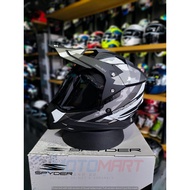 SPYDER HELMET HEX 2.0 RAVEN (MOTARD) WITH FREE CLEAR LENS