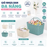 Korean style multi-purpose plastic rattan storage basket 28x18x24cm