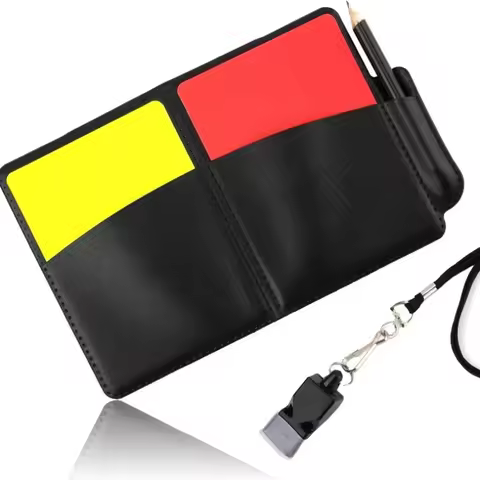 Referee Card Set, Scorebook Whistle Pencil Football Referee Red and Yellow Warning Cards for Soccer 