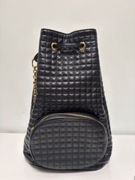 Celine 黑色菱格紋水桶包 - 可議價