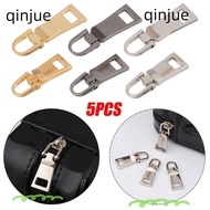 QINJUE 5pcs Metal Zipper Head Replacement Sewing Kit Detachable Metal Zip