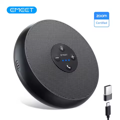 EMEET USB Wired Speakerphone Conference Speaker With 2 Mics 360° Voice Pickup Meeting Microphone Zoo