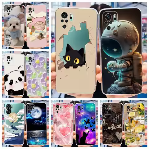 For Xiaomi Redmi Note 10 Case Note 10S Cute Cartoon Painted Cover Soft Silicone Case For Redmi Note 