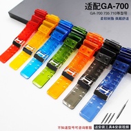 Transparent Color Ice Resin Watch Band For GA700 5522 GA700SK SKE 7A 710 735 Translucent Color Ice C