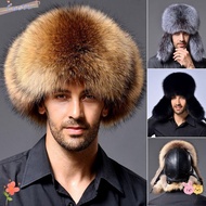 CACTU Men's Russian Hat Outdoor  Faux Fur with Fur Ear Flaps