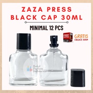 Zaza Perfume Bottle 30ML PRESS BLACK - ZAZA Empty Perfume Bottle - 30ML Glass Perfume Bottle