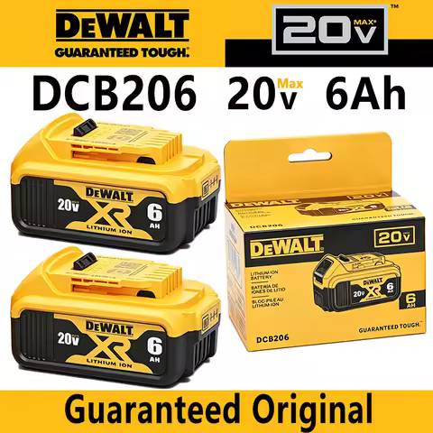 100% Original DEWALT 20V 6Ah 6000mAh High Capacity Lithium-ion Battery DCB206 DCB205 DCB200 Compatib