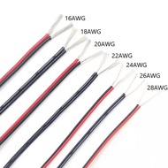 Black and white printing line 2 Core Flat Ribbon Wire  18AWG-26AWG PVC Stranded Cable for Auto/Audio