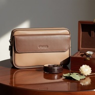 【FREED】手工拼色真皮郵差包 斜背包送禮 生日送禮 送禮推薦