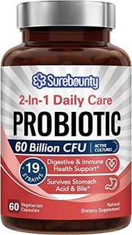 ▶$1 Shop Coupon◀  Surebounty Probiotics 60 Billion CFU 19 Strains, Probiotics for Men &amp; Women, with