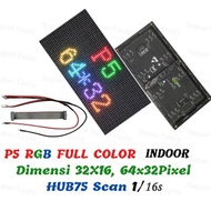 LED PANEL P5 MODULE FULL COLOR VIDEOTRON MODULE RGB SMD 16x32 cm 32x64 PIXEL FOR JWS ADVERTISE BOARD