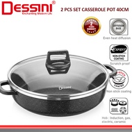 DESSINI ITALY iPT-SP40 Casserole Induction Die Cast Aluminium Non Stick Stock Pot Bowl Deep Fry Pan 