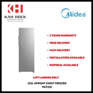 MIDEA MCF232 232L 1 DOOR UPRIGHT FREEZER - 2 YEARS MANUFACTURER WARRANTY + FREE DELIVERY