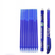 Blue Erasable Pen Set A Gel Pen 9 Refills 1 Eraser Stick Student Stationery Set